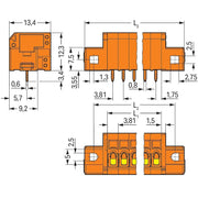WAGO - Leiterplattenklemme 739-337/001-000 1,5mm² − 45 Stück