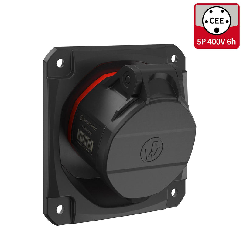 Walther Werke - CEE-Anbausteckdose (IEC 60309) CEE NEO Anbaudose schräg FW512506CC 16A 5P 6h IP54