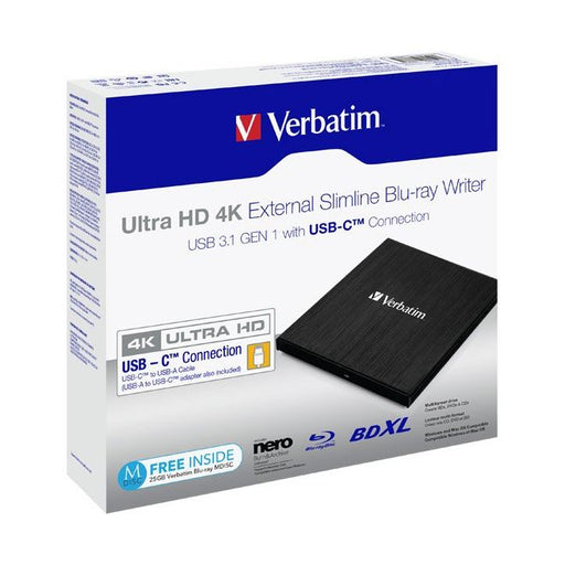 Verbatim - Blu-ray-Player/-Recorder Blu-ray Recorder USB 3.1 43888 A-C,6x/8x/24x