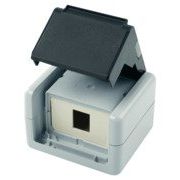 Telegärtner - Kommunikationsanschlussdose Kupfer Industrie AP-Gehäu. IP44,75x86x58,gr 100021369 für 1xAMJ-Modul