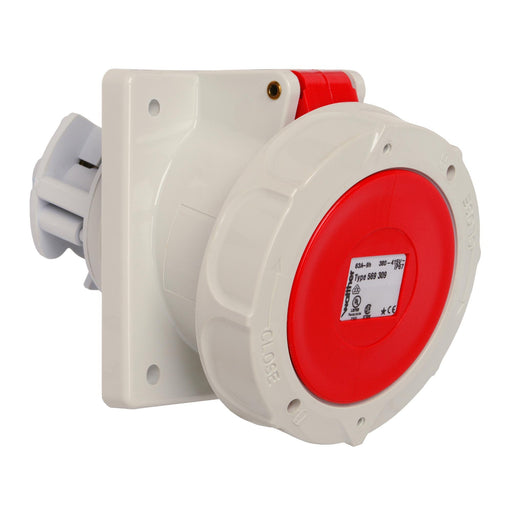 Walther Werke - CEE-Anbausteckdose (IEC 60309) Anbaudose schräg 63A 569309 3P 400V 9h IP67
