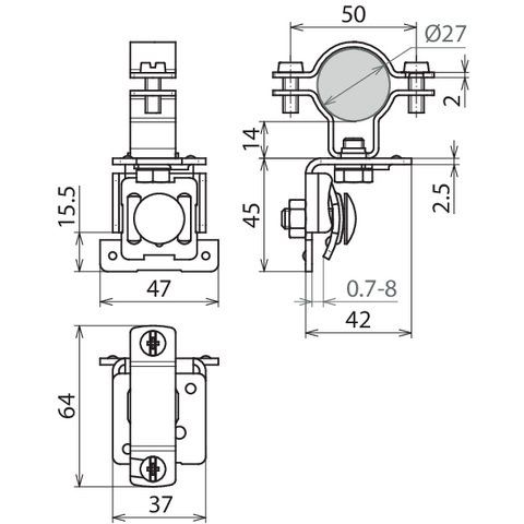 DEHN - Dachleitungshalter für Blitzschutz Dachleitungshalter DLHSFZS27V2A