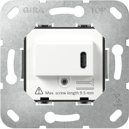 Gira - USB-Spannungsversorgung 236200 Typ C Einsatz Weiß
