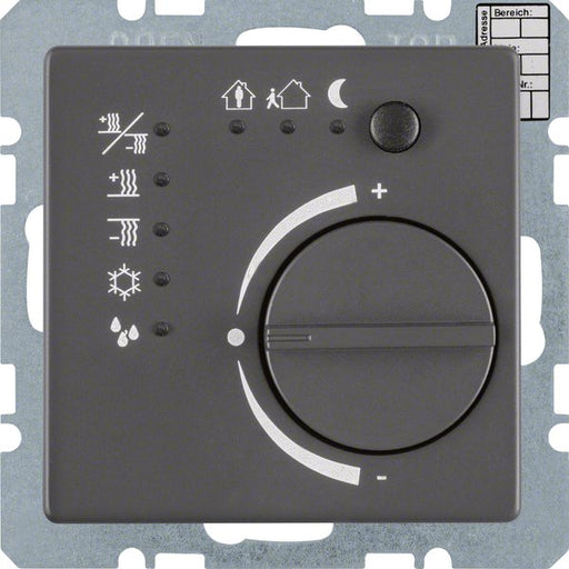 Berker - Bussystem-Raumtemperaturregler Temperaturregler 75441126 anthrazit samt