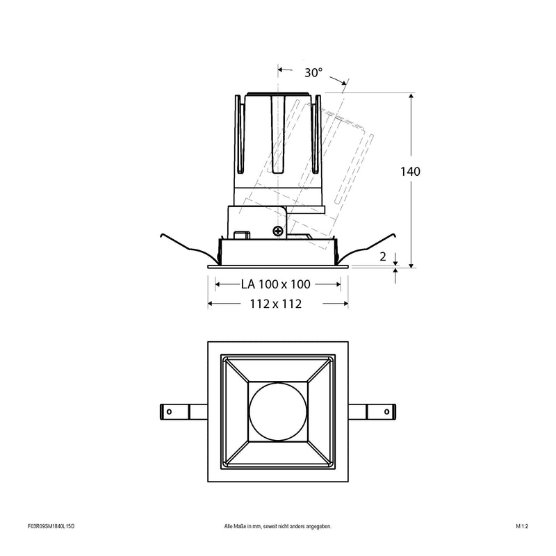 EVN Lichttechnik - Downlight/Strahler/Flutlicht LED-Einbauleuchte modular F03R09SM1840L15D Konfigurationstype