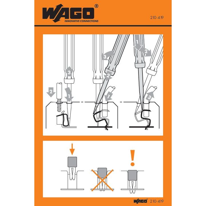 WAGO - Warn-/Hinweisschild Handhabungsaufkleber 210-419 − 100 Stück