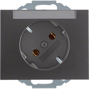 Berker - Steckdose SCHUKO-Steckdose anth/matt 47287106 45Gr.m.Beschr.-feld