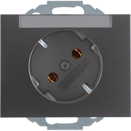 Berker - Steckdose SCHUKO-Steckdose anth/matt 47287106 45Gr.m.Beschr.-feld