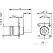 Telegärtner - Koax-Steckverbinder N-Kabeleinbaubuchse 100024013 mit Flansch Crimp G5