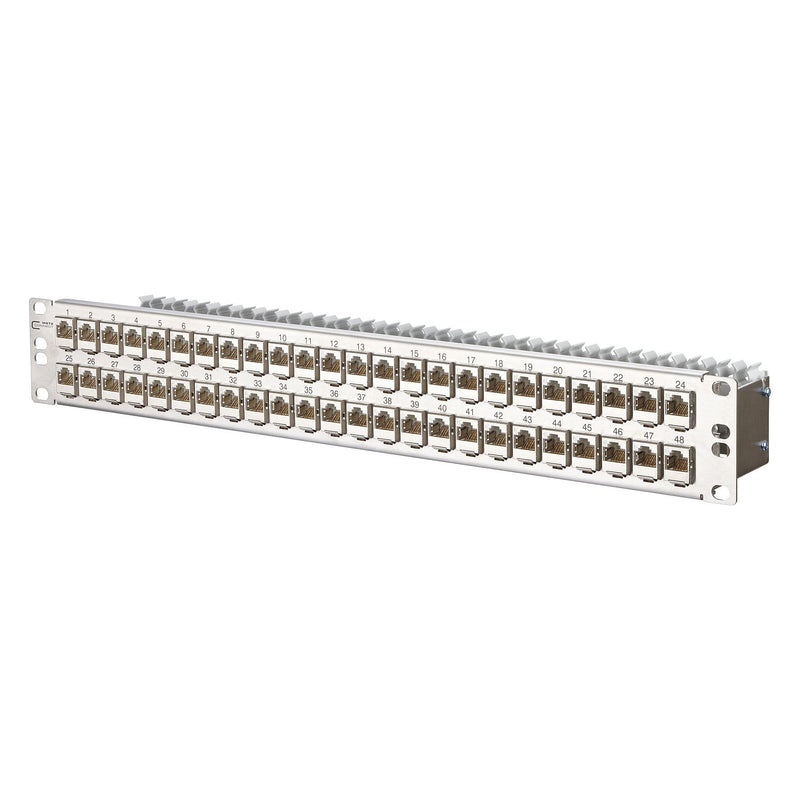 Metz Connect - Patchpanel Kupfer Patchfeld 48x8 130924-E 1,5HE Edelstahl