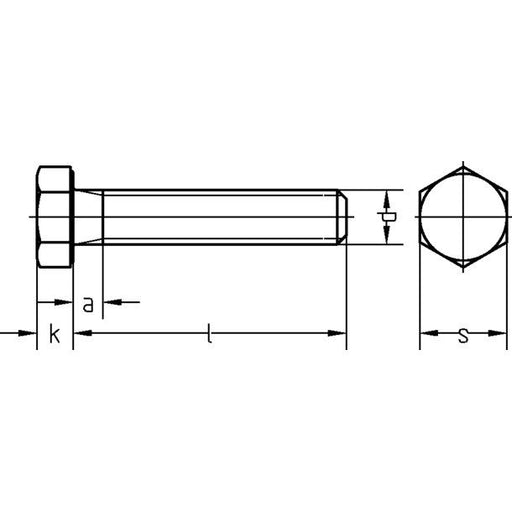 Dresselhaus - Maschinenschraube/Bolzen Sechskantschraube Polyamid 3908/000/01 6x20 m.Gewinde bis Kopf − 100 Stück