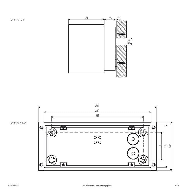 EVN Lichttechnik - Decken-/Wandleuchte LED-Anbauleuchte IP54 WA54180102 3000K weiß