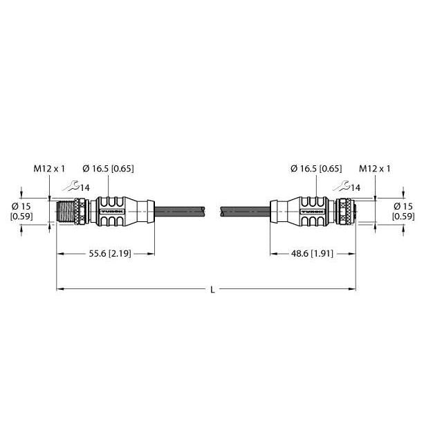 Turck - Rundsteckverbinder, feldkonfektionierbar (Industriesteckverbinder) PROFIBUS-Leitung RSSW-RKSW451-0.5M