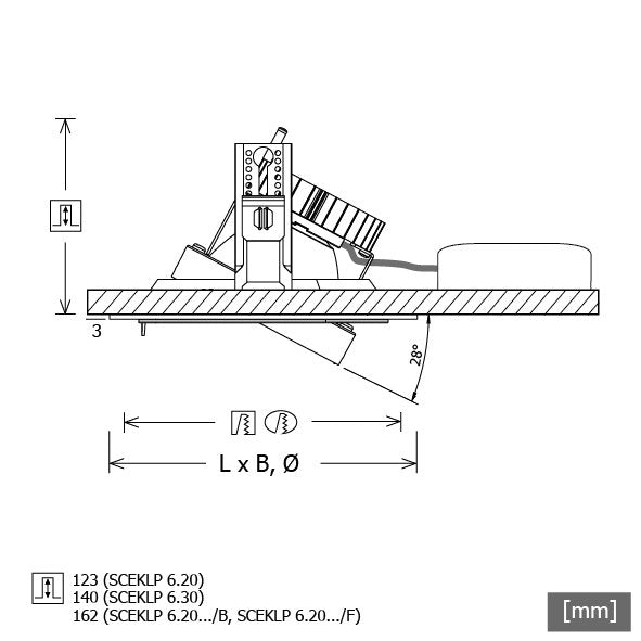 LTS Licht&Leuchten - Downlight/Strahler/Flutlicht LED-Strahlereinsatz SCEKLP 6.3030.45D si silber 3000K 45Gr