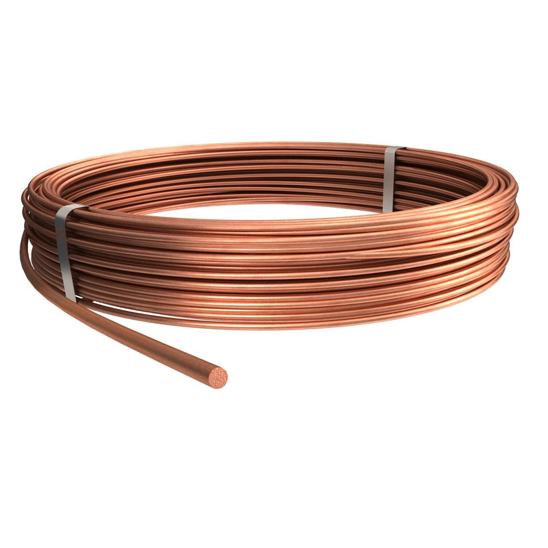 OBO Bettermann - Rundleiter/Draht für Blitzschutz Kupferdraht RD 8-CU 8mm,weich F20 − 100 Meter