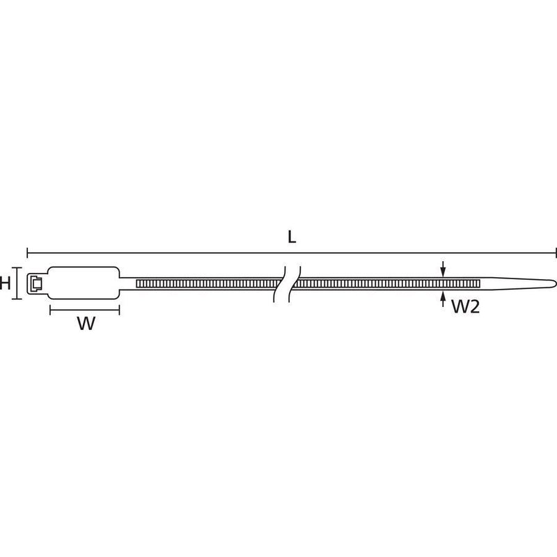 HellermannTyton - Kabelbinder Kennzeichnungsbinder IT50R-N66-NA natur − 100 Stück
