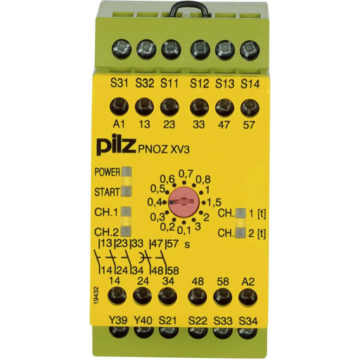 Pilz - Gerät zur Überwachung von sicherheitsgerichteten Stromkreisen Not-Aus-Schaltgerät PNOZ XV3 #774542 3/24VDC 3n/o 2n/o t