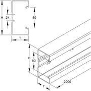 HKL - Geräteeinbaukanal Kanalunterteil br BU651708.5 Brüstungskanal − 8 Meter