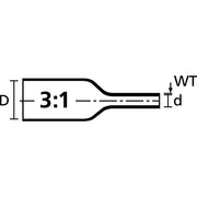 HellermannTyton - Schrumpfschlauch Warmschrumpfschlauch TULT3-1YEPO-X YE176 3:1, gelb − 176 Meter