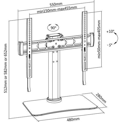 E+P Elektrik - Halterung für Audio-/Videosysteme TV-Standfuß TH 144 81-119cm,32-47Zoll
