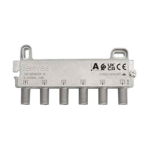 Televes - Abzweiger und Verteiler Abzweiger 4f. AZS412FZ 6dB, 5-2400 MHz