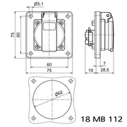 Bals Elektrotech - Schutzkontakt-Anbausteckdose Schutzkontakt-Anbausteckdo 71106