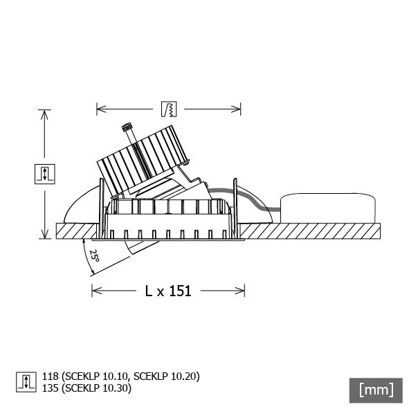 LTS Licht&Leuchten - Downlight/Strahler/Flutlicht LED-Einbaustrahler SCEKLP 10.3030.35 ws Scene1 830 35°