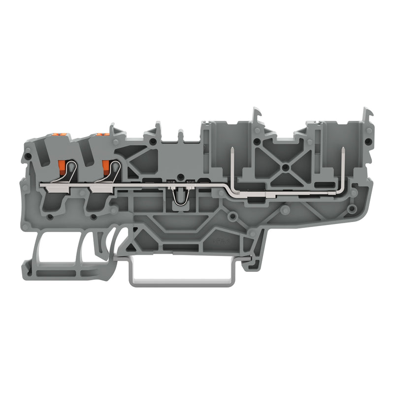 WAGO - Durchgangs-Reihenklemme 2-Leiter/2-Pin-Basisklemme 2222-1401/999-953 Drücker,2,5 mm²,gr − 50 Stück