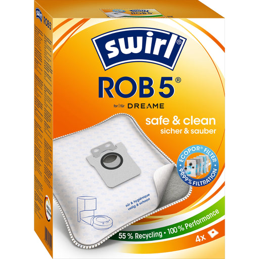 Swirl - Zubehör/Ersatzteile für Bodenpflege Staubbeutel ROB 5 EcoPor VE4 für Dreame,Eufy,etc. − 3 Packung