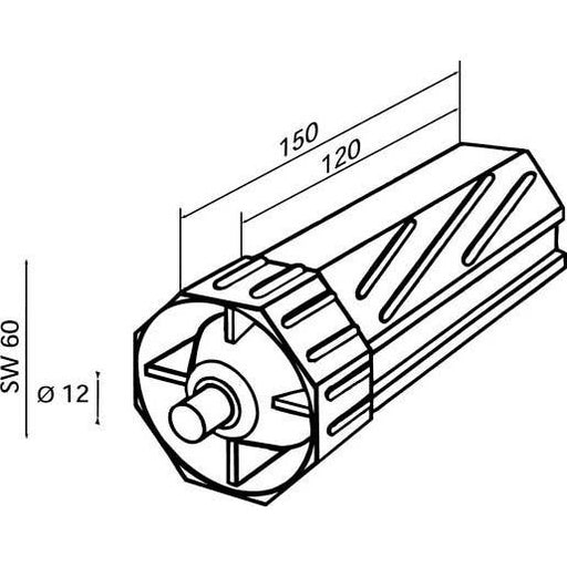 DELTA DORE - Zubehör/Ersatzteile für Tor-/Rollladenantriebe Walzenkapsel Kunststoff 4030 SW60 Einsteckl.120mm