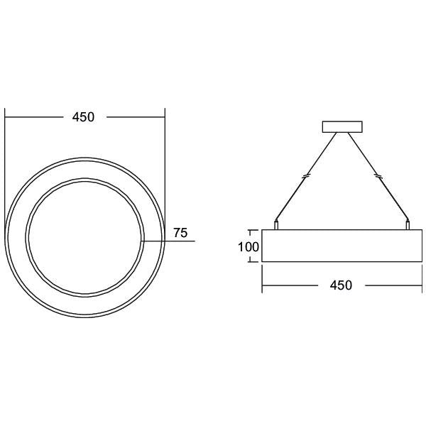 Brumberg Leuchten - Pendelleuchte LED-Pendel-Ringleuchte 13535178 TW DALI D45cm H10cm