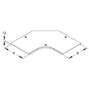 Niedax - Deckel Bogen für Kabeltragsystem Deckel für Bogen 90Gr. RESCDV 120 S Breite 125,5mm