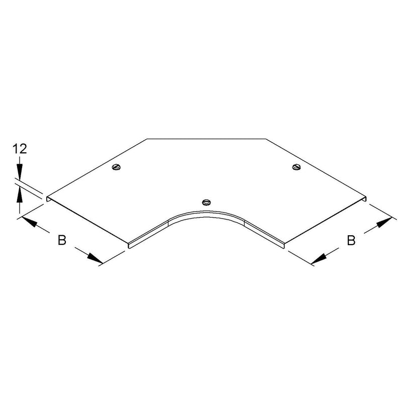 Niedax - Deckel Bogen für Kabeltragsystem Deckel für Bogen 90Gr. RESCDV 120 S Breite 125,5mm