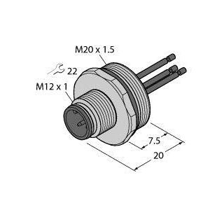 Turck - Konfektioniertes Sensor-Aktor-Kabel Flanschstecker EC-FS4-0.5/20