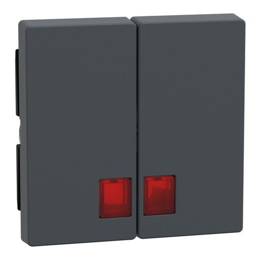 Merten - Abdeckung/Bedienelement für Installationsschalterprogramme Doppelwippe anth MEG3456-0414 mit Fenster (rot)