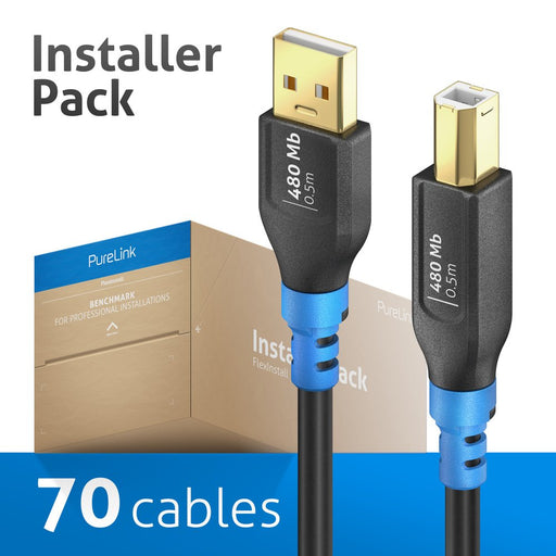 PureLink - PC-Kabel USB-A>B Kabel 0,5m FI-U200-005-PCK FlexInstall,VE 70Stk