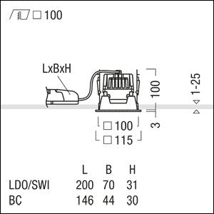 Zumtobel Group - Downlight/Strahler/Flutlicht LED Decken-Einbauleuchte PANOS EVO #62910453 3000K