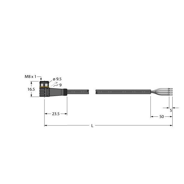Turck - Konfektioniertes Sensor-Aktor-Kabel Aktuator- u. Sensorleitung PKW4M-10/TXG PUR − 1 Stück