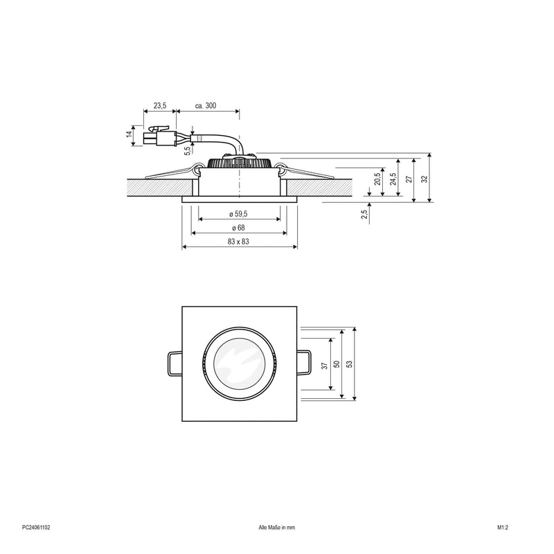 EVN Lichttechnik - Downlight/Strahler/Flutlicht P-LED Deckeneinbauleuchte PC24061102 3000K 350mA quad.chr