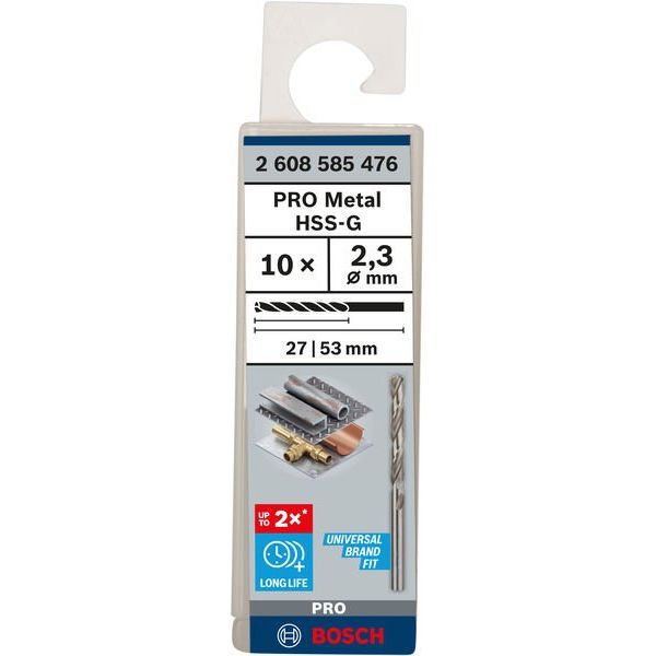 Bosch - Bohrer PRO Metal HSS-G 2608585476 Spiralbohrer 2,3 x