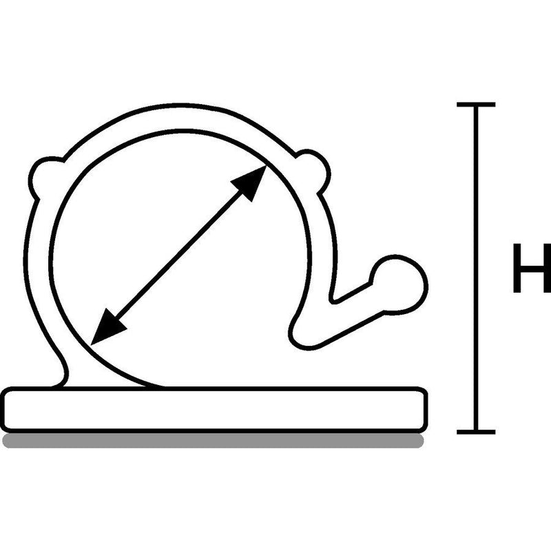 HellermannTyton - Befestigungsschelle für Kabel/Rohre Klebesockel RA18-N66-NA-C1 − 100 Stück
