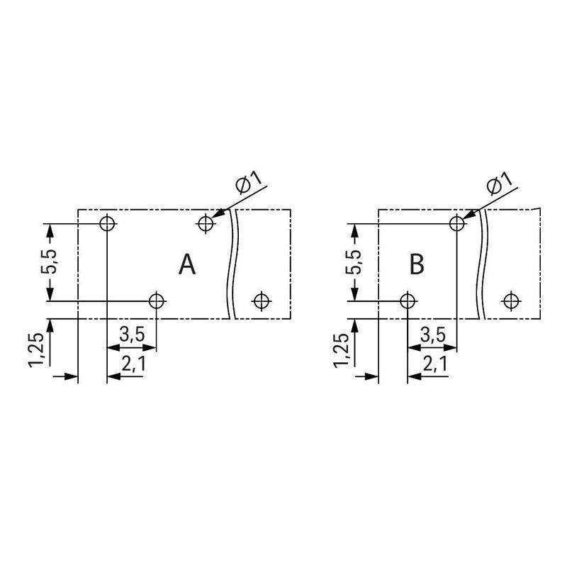 WAGO - Leiterplattenklemme THR-Leiterplattenklemme 2086-1129 Drücker,1,5mm²,sw − 96 Stück