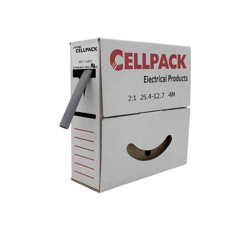 Cellpack - Schrumpfschlauch SB/25.4-12.7/grau/4m in Abrollbox 4m