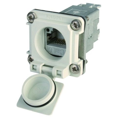Telegärtner - Modularer Steckverbinder Einbauflansch IP67 100022954 m.AMJ-Kupplung Cat.6