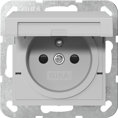 Gira - Steckdose Steckd. Erdstift KD+SH 4488015 Grau