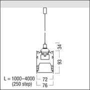 Zumtobel Group - Decken-/Wandleuchte Kanal für LED-Lichtlinie SLN2-C MSP #42946215 940, silber