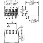 Weidmüller - Leiterplattensteckverbinder LP Verbinder B2L/S2L S2L-SMT3.5/16/90G SN − 60 Stück