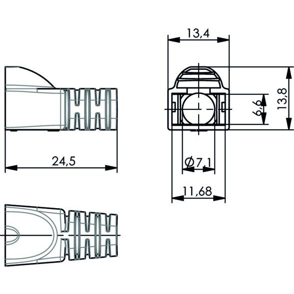 Telegärtner - Knickschutz Knickschutztülle 100001151 RAL 6018, d 6,3 mm − 100 Stück