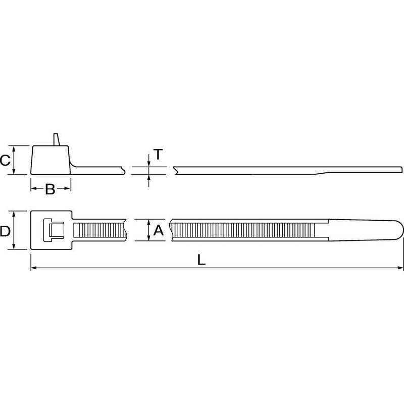 HellermannTyton - Kabelbinder RELK2M PA66 BK 100 250x4,6mm − 4000 Stück