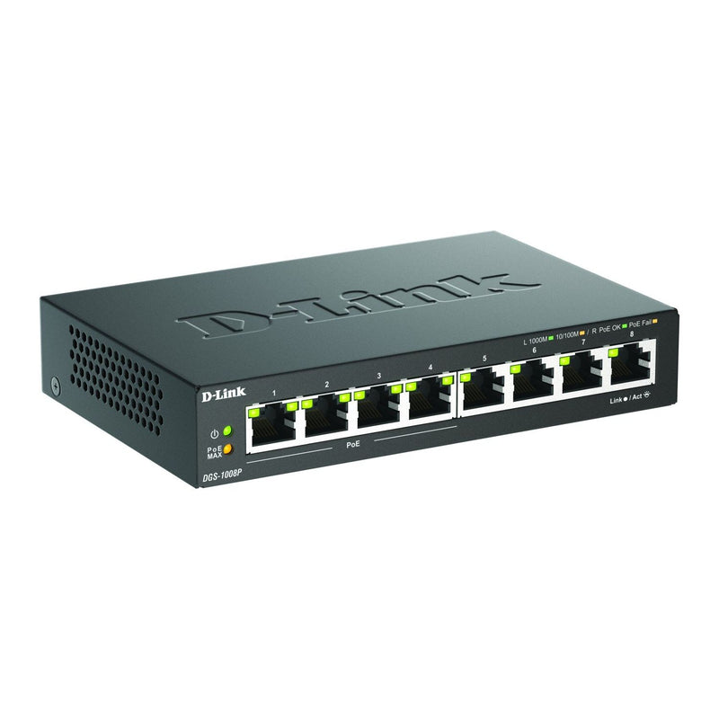 DLink - Netzwerk Switch 8-Port Gigabit Switch PoE DGS-1008P/E Layer 2
